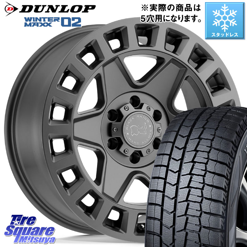 DUNLOP ウィンターマックス02 WM02 CUV ダンロップ スタッドレス ミツヤ 215/60R17 BLACK RHINO YORK ブラックライノ ヨーク GM 17インチ ブラックライノ 17 X 8.0J +35 5穴 114.3 20系アルファード