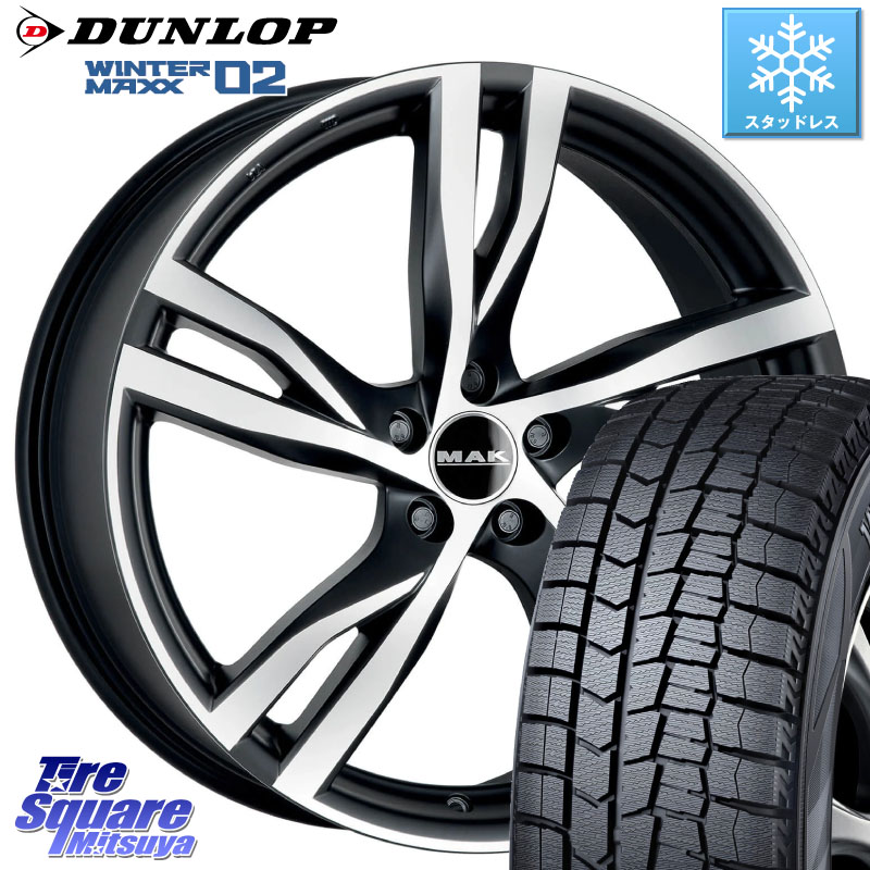 DUNLOP ウィンターマックス02 WM02 ダンロップ スタッドレス ミツヤ 225/50R17 阿部商会 MAK STOCKHOLM ホイール 17インチ 17 X 7.0J(VOLVO S60 ZB420) +40.5 5穴 108 VOLVO ボルボ S60/V60