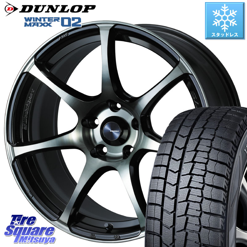 DUNLOP ウィンターマックス02 WM02 ダンロップ スタッドレス ミツヤ 195/60R17 WEDS 73980 ウェッズ スポーツ SA75R SA-75R 17インチ 17 X 7.0J +48 5穴 114.3 60系プリウス