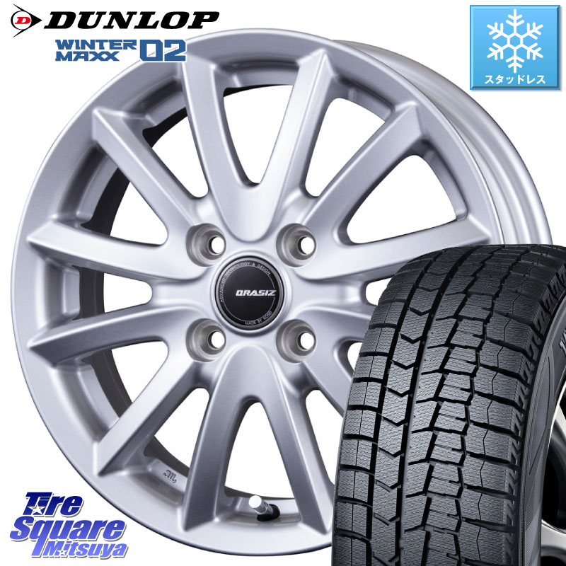 DUNLOP ウィンターマックス02 WM02 ダンロップ スタッドレス ミツヤ 155/80R13 KOSEI クレイシズVS6 QRA300S ホイール 13 X 4.0J +45 4穴 100