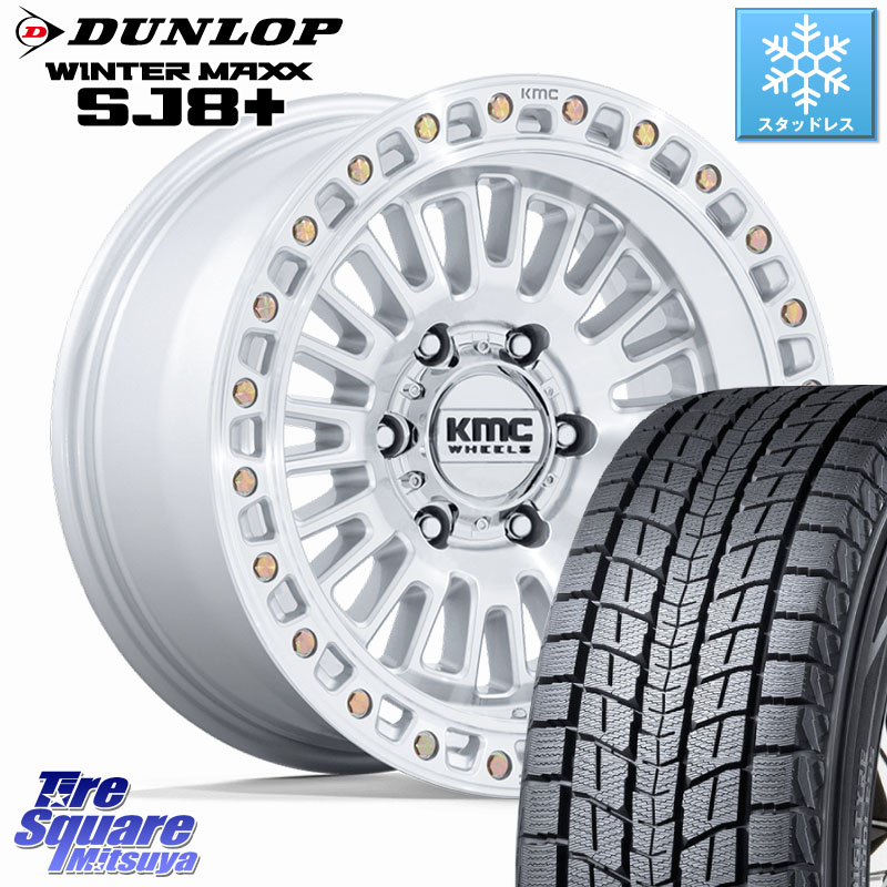 DUNLOP WINTERMAXX SJ8+ ウィンターマックス SJ8プラス スタッドレス ミツヤ 265/70R17KMC KM554 AZTEC ホイール 17インチ 17X8.5J 0 6穴 139.7 トライトン ランドクルーザー プラド カスタムサイズ|タイヤスクエアミツヤ