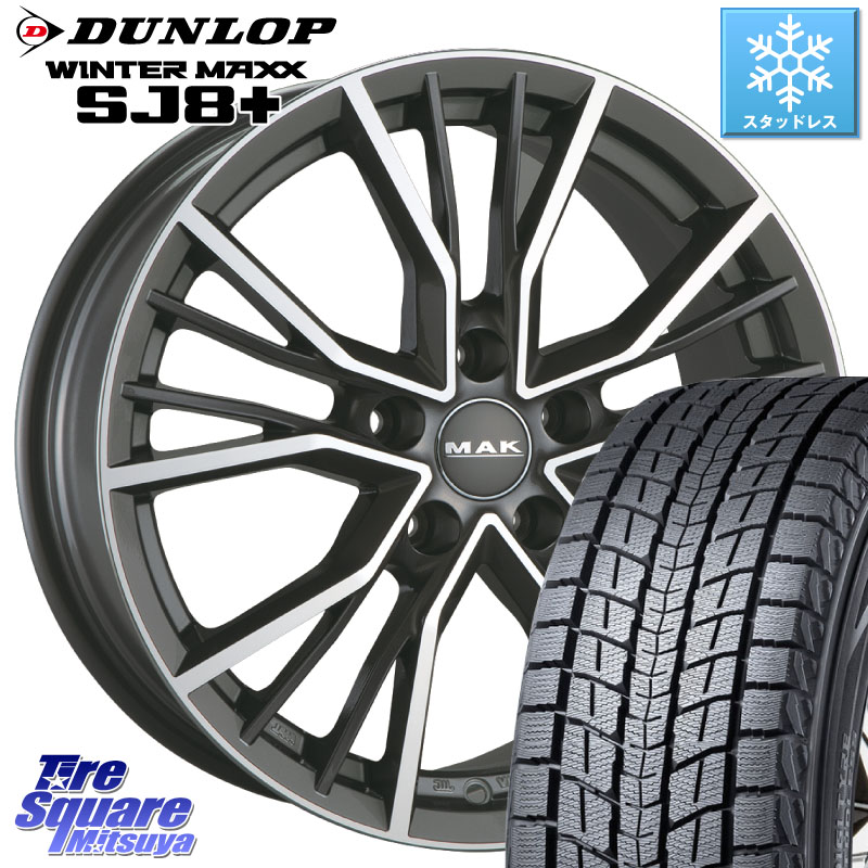 DUNLOP WINTERMAXX SJ8+ ウィンターマックス SJ8プラス スタッドレス ミツヤ 235/60R18 阿部商会 MAK UNION ホイール 18インチ 18 X 8.0J(AUDI Q5 FY) +39 5穴 112 アウディ Q5 FY系
