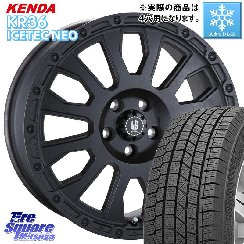 KENDA KR36 ICETEC NEO 2025年製 アイステックネオ ケンダ スタッドレス ミツヤ 215/70R16阿部商会 LA STRADA AVENTURA アヴェンチュラ BK 16インチ 16X6.0J 40 4穴 100｜タイヤスクエアミツヤ