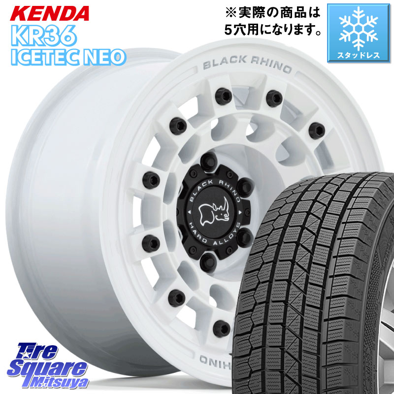 KENDA KR36 ICETEC NEO 2025年製 アイステックネオ ケンダ スタッドレス ミツヤ 215/60R17 BLACK RHINO FUJI フジ ホイール 17インチ ブラックライノ 17 X 8.0J +38 5穴 114.3 20系アルファード
