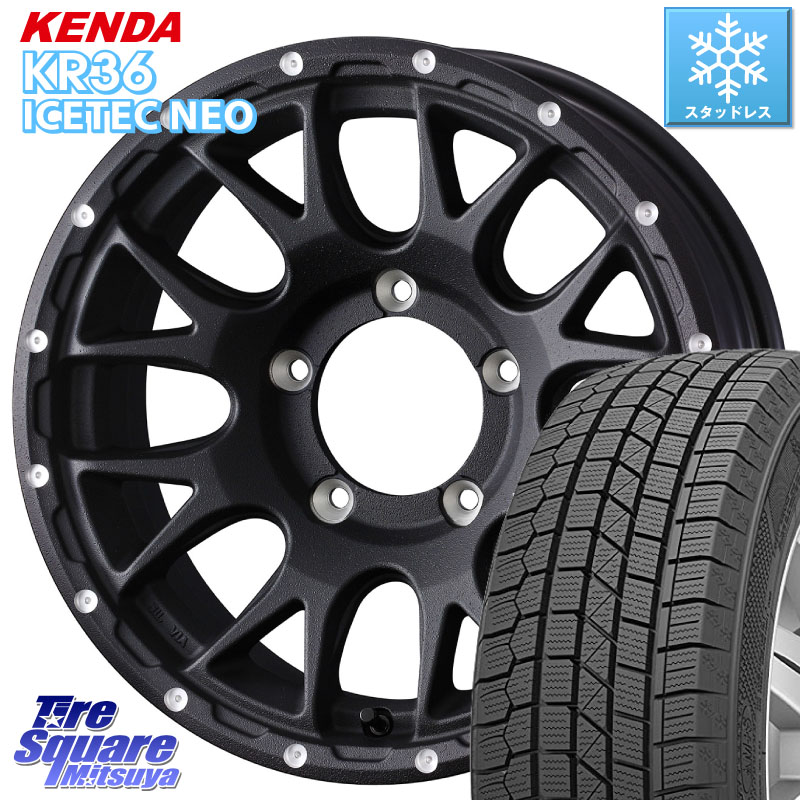 KENDA KR36 ICETEC NEO 2025年製 アイステックネオ ケンダ スタッドレス ミツヤ 215/70R16 WEDS 41126 マッドヴァンス MUD VANCE 08 BK ホイール 16インチ 16 X 5.5J +22 5穴 139.7 ジムニー専用(要オーバーフェンダー等)