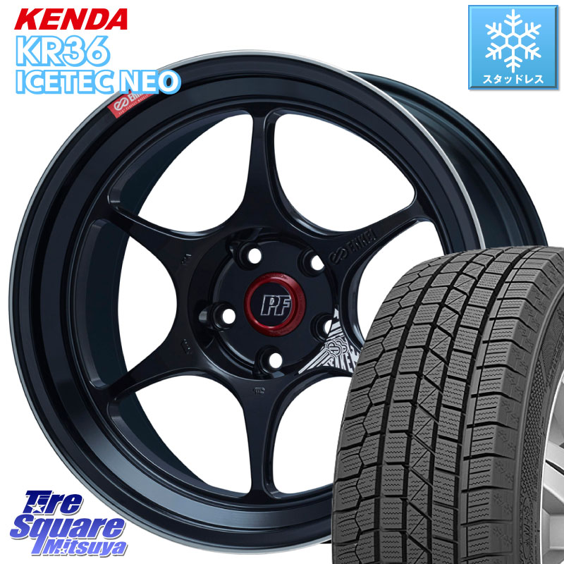KENDA KR36 ICETEC NEO 2025年製 アイステックネオ ケンダ スタッドレス ミツヤ 225/50R17 ENKEI エンケイ PerformanceLine PF06 BK ホイール 17インチ 17 X 7.0J +45 5穴 114.3 WRX S4(VBH)