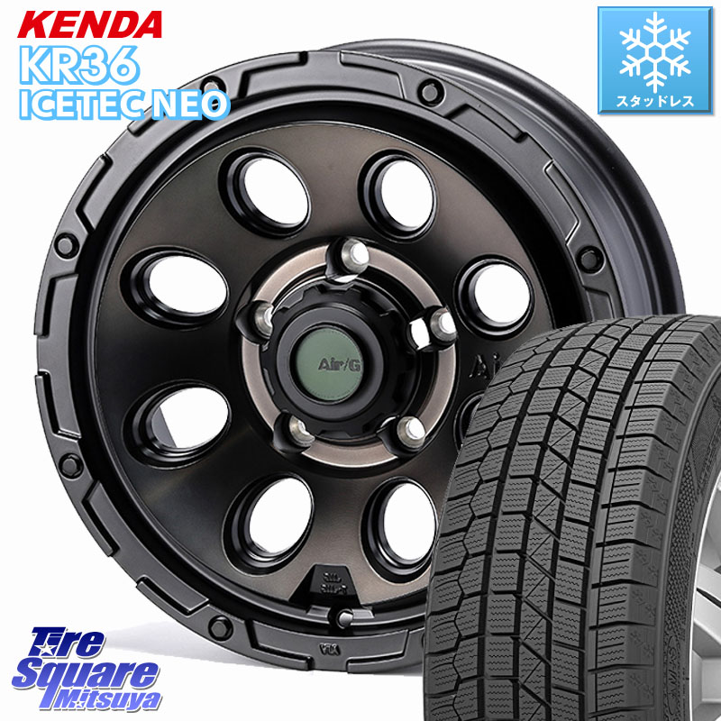 KENDA KR36 ICETEC NEO 2025年製 アイステックネオ ケンダ スタッドレス ミツヤ 215/70R16 4X4エンジニアリング Air/G Massive ホイール 16インチ 16 X 6.0J(JB74) +0 5穴 139.7 ジムニ－シエラ・ノマド