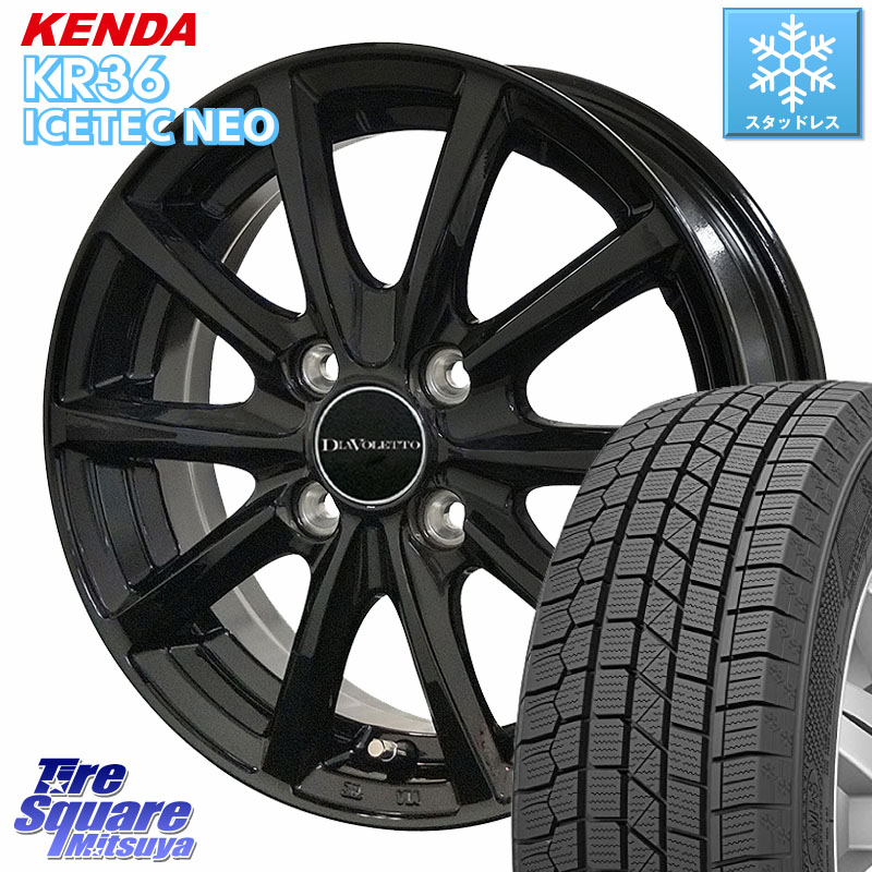 KENDA KR36 ICETEC NEO 2025年製 アイステックネオ ケンダ スタッドレス ミツヤ 165/55R14 コスミック DIAVOLETTO D.TEN ホイール 14インチ 14 X 4.5J +43 4穴 100 ハイゼット アゲトラCustom車用※軽自動車専用ホイール※