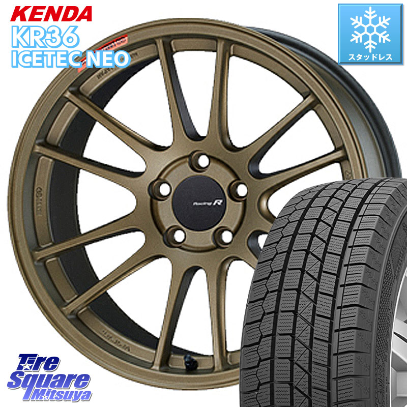 KENDA KR36 ICETEC NEO 2025年製 アイステックネオ ケンダ スタッドレス ミツヤ 225/45R18ENKEI エンケイ Racing Revolution GTC01RR ホイール 18X8.0J 45 5穴 114.3 RP6～8ステップワゴン レヴォーグ LEVORG WRX S4｜タイヤスクエアミツヤ