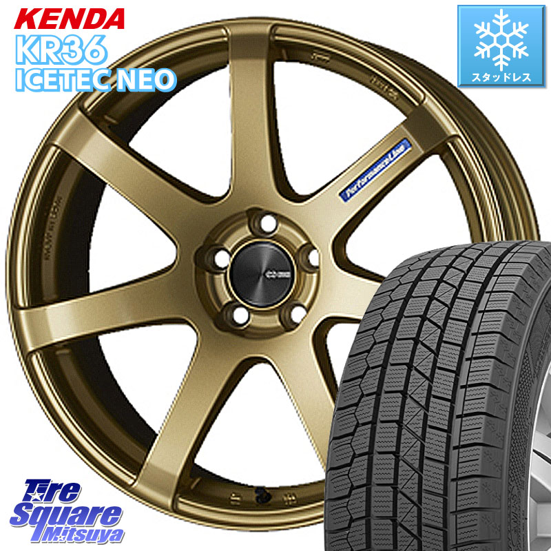KENDA KR36 ICETEC NEO 2025年製 アイステックネオ ケンダ スタッドレス ミツヤ 225/55R18ENKEI エンケイ PerformanceLine PF07 -COLORS- 18X8.0J 45 5穴 100 レガシー レガシィ アウトバック｜タイヤスクエアミツヤ