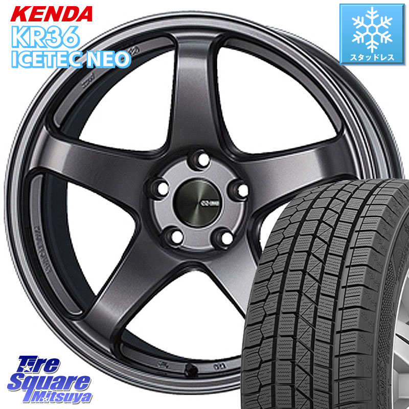 KENDA KR36 ICETEC NEO 2025年製 アイステックネオ ケンダ スタッドレス ミツヤ 225/45R18 ENKEI エンケイ PerformanceLine PF05 DS 18インチ 18 X 8.0J +45 5穴 114.3 90系ノア ヴォクシー プリウスアルファ RP6～8ステップワゴン