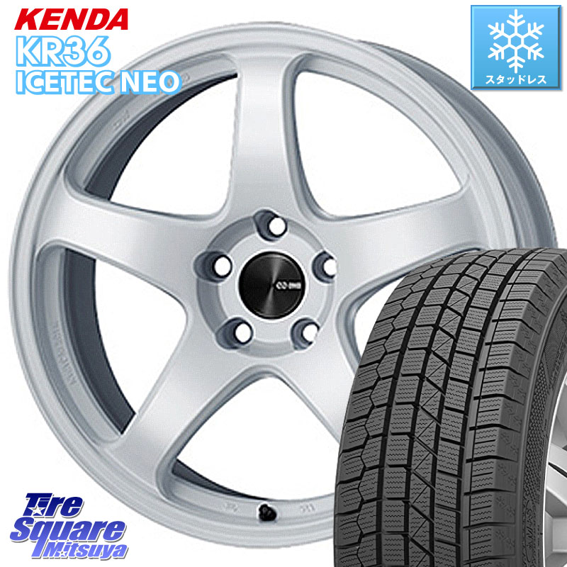 KENDA KR36 ICETEC NEO 2025年製 アイステックネオ ケンダ スタッドレス ミツヤ 225/55R18ENKEI エンケイ PerformanceLine PF05 WH 18インチ 18X8.0J 45 5穴 114.3 デリカD:5 SL系フォレスター エクリプスクロス｜タイヤスクエアミツヤ