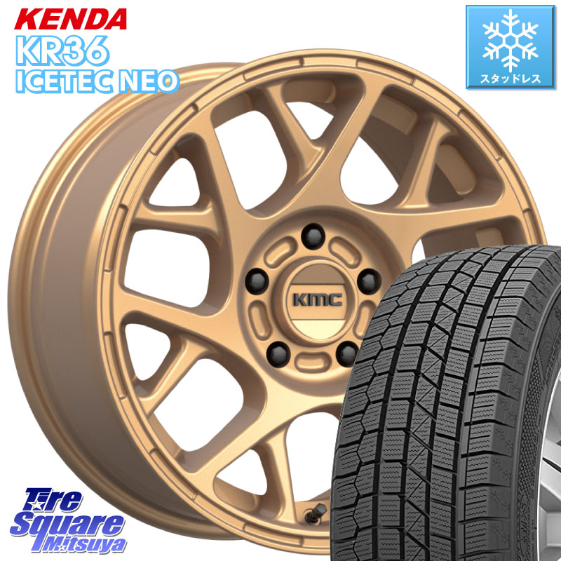 KENDA KR36 ICETEC NEO 2025年製 アイステックネオ ケンダ スタッドレス ミツヤ 215/60R17 KMC KM708 BULLY ホイール 17インチ 専用Nut別売 17 X 8.0J +38 5穴 114.3 20系アルファード