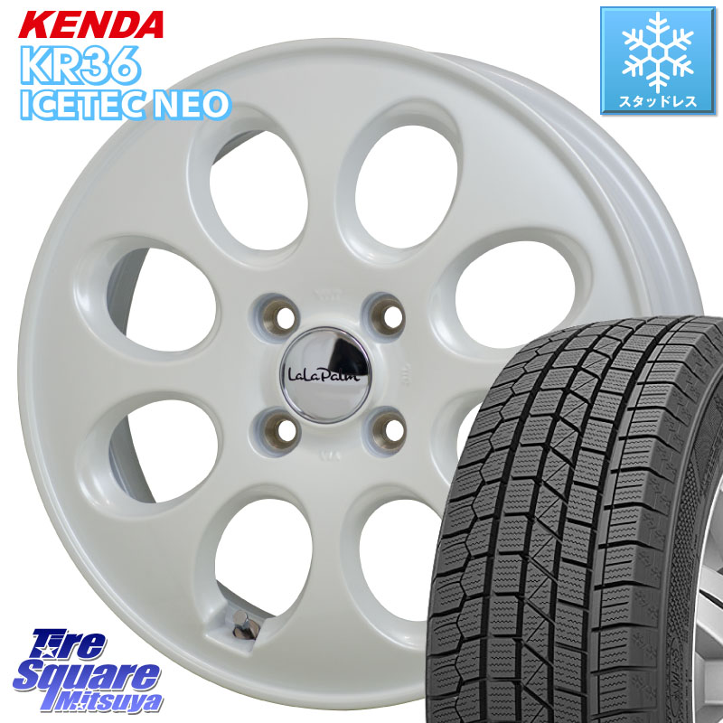 KENDA KR36 ICETEC NEO 2025年製 アイステックネオ ケンダ スタッドレス ミツヤ 165/55R14 HotStuff ララパーム LaLa Palm Oval ホイール 14 X 4.5J +45 4穴 100 ハイゼット アゲトラCustom車用※軽自動車専用ホイール※