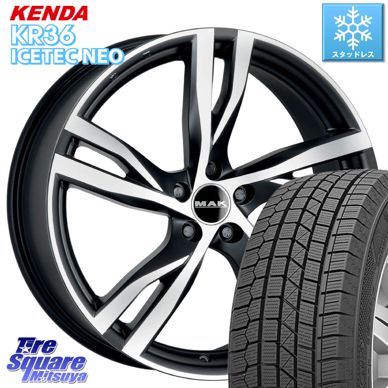KENDA KR36 ICETEC NEO 2025年製 アイステックネオ ケンダ スタッドレス ミツヤ 225/50R17 阿部商会 MAK STOCKHOLM ホイール 17インチ 17 X 7.0J(VOLVO S60 ZB420) +40.5 5穴 108 VOLVO ボルボ S60/V60