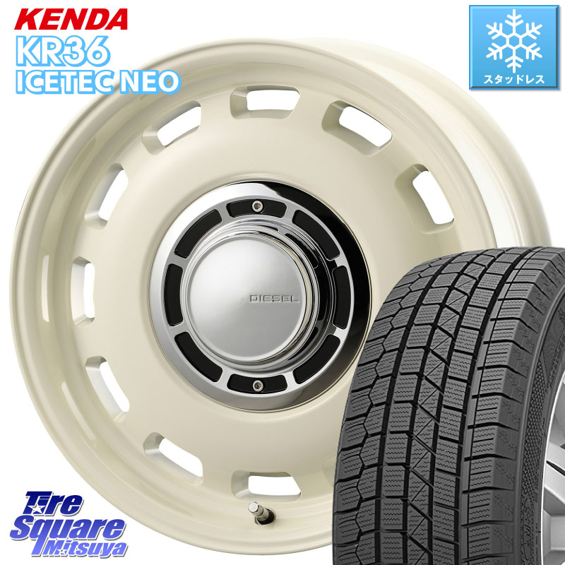 KENDA KR36 ICETEC NEO 2025年製 アイステックネオ ケンダ スタッドレス ミツヤ 215/70R16 コスミック クロスブラッド DIESEL ホワイト 16インチ 16 X 5.5J +20 5穴 139.7 ジムニー専用(要オーバーフェンダー等)