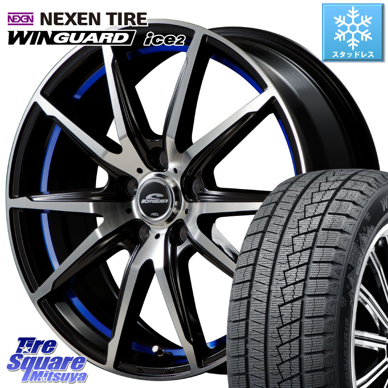 NEXEN WINGUARD ice2 2025年製 スタッドレス ミツヤ ネクセン ウィンガードアイス2 225/45R18 MANARAY MID SCHNEIDER シュナイダー RX02 18インチ 18 X 7.0J +48 5穴 114.3 P15キックス リーフ RP6～8ステップワゴン CX-3 レヴォーグ RC系オデッセイ前期