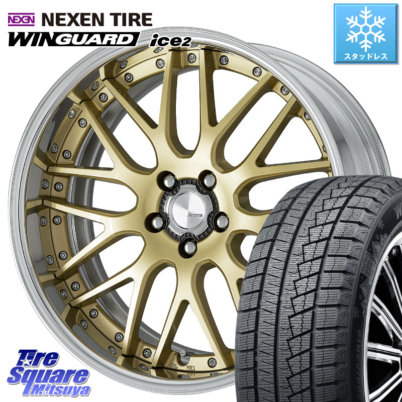 NEXEN WINGUARD ice2 2025年製 スタッドレス ミツヤ ネクセン ウィンガードアイス2 225/45R18 WORK Lanvec LM1 O Disk 18インチ 2ピース 18 X 7.5J +55 5穴 114.3 CX-3 レヴォーグ RC系オデッセイ前期