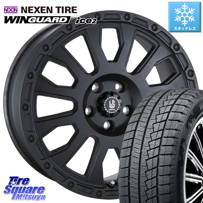 NEXEN WINGUARD ice2 2025年製 スタッドレス ミツヤ ネクセン ウィンガードアイス2 225/50R17 阿部商会 LA STRADA AVENTURA アヴェンチュラ BK 17インチ 17 X 7.0J +38 5穴 114.3