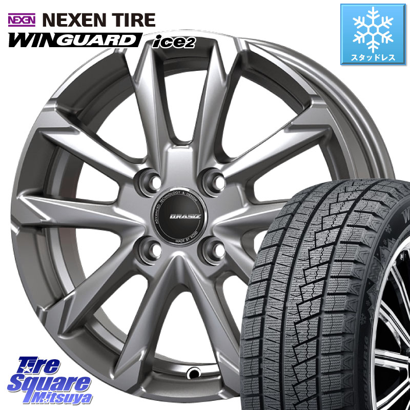 NEXEN WINGUARD ice2 2025年製 ネクセン ウィンガードアイス2 スタッドレスタイヤ 145/80R13KOSEI QGC300S QRASIZ GC36F クレイシズ ホイール 13インチ 13X4.0J 45 4穴 100 タント スペーシア トッポBJ ワゴンR等ハイト系 アルト系｜タイヤスクエアミツヤ
