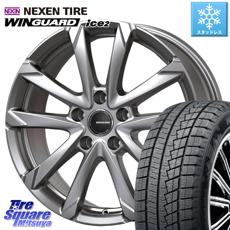 NEXEN WINGUARD ice2 2025年製 スタッドレス ミツヤ ネクセン ウィンガードアイス2 245/45R18KOSEI QGC810S QRASIZ GC36F クレイシズ ホイール 18インチ 18X7.5J 38 5穴 114.3 シーマ 日産｜タイヤスクエアミツヤ