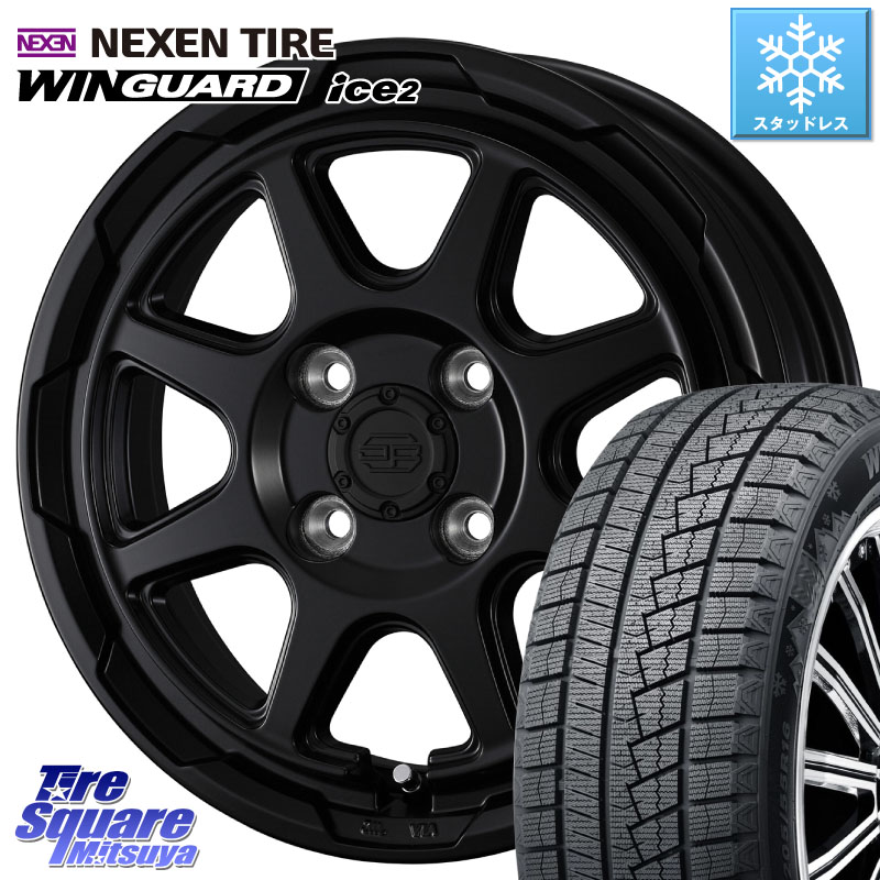 NEXEN WINGUARD ice2 2025年製 ネクセン ウィンガードアイス2 スタッドレスタイヤ 165/70R14 WEDS STADTBERGE BLK スタットベルク ホイール 14インチ 14 X 5.0J +39 4穴 100