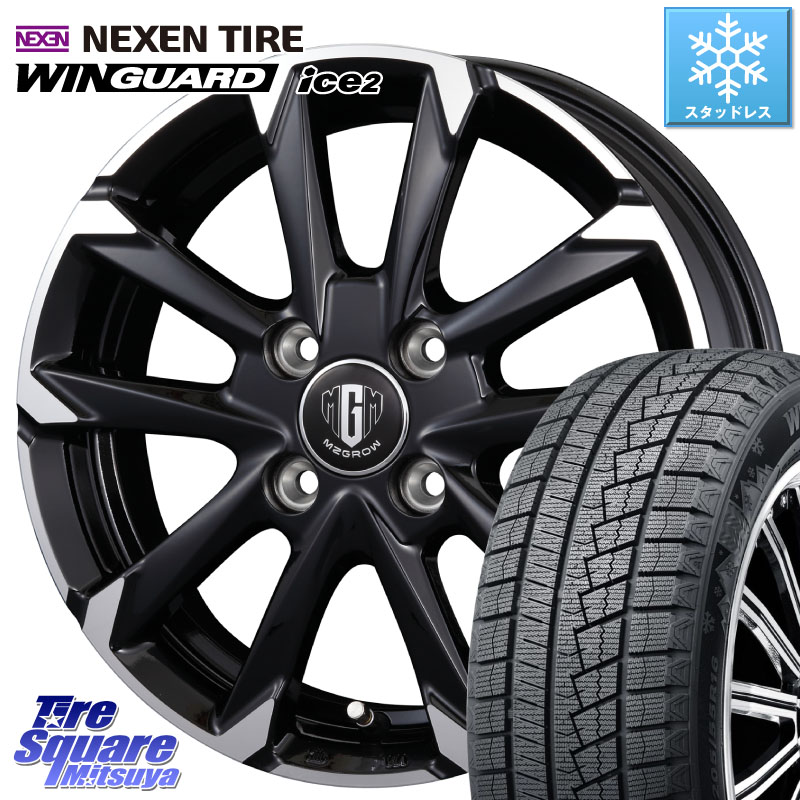 NEXEN WINGUARD ice2 2025年製 スタッドレス ミツヤ ネクセン ウィンガードアイス2 165/70R14KOSEI MZ-GROW C52S ホイール 14インチ 14X5.0J 39 4穴 100 アクア パッソ|タイヤスクエアミツヤ