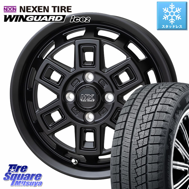 NEXEN WINGUARD ice2 2025年製 ネクセン ウィンガードアイス2 スタッドレスタイヤ 165/70R14 HotStuff MAD CROSS AEVER マッドクロス アイヴァー ホイール 14インチ 14 X 4.5J +45 4穴 100 Mx27/37/47Sソリオ・デリカD2 ハスラー MAx6S系ソリオ