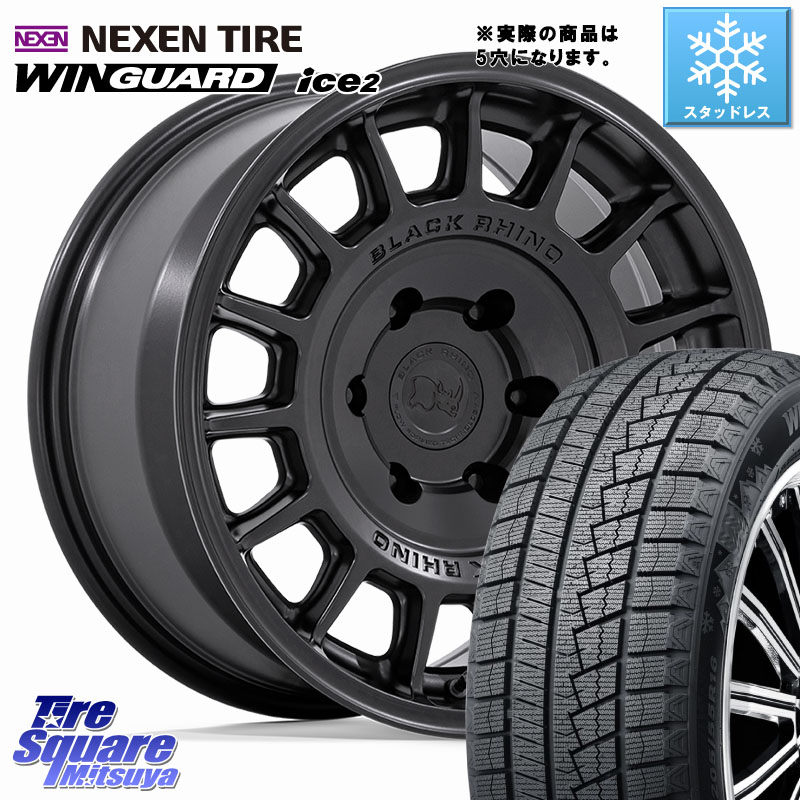 NEXEN WINGUARD ice2 2025年製 スタッドレス ミツヤ ネクセン ウィンガードアイス2 225/50R17 BLACK RHINO VOLL ボル ブラック ホイール 17インチ ブラックライノ 17 X 8.0J +38 5穴 114.3