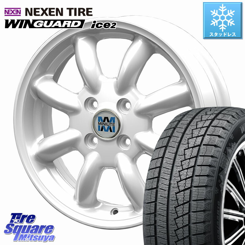 NEXEN WINGUARD ice2 2025年製 スタッドレス ミツヤ ネクセン ウィンガードアイス2 155/65R14KOSEI MINILITE ホワイト ホイール 14インチ ミニライト 14X4.5J 45 4穴 100 デリカミニ2WD タント スペーシア サクラ ハイゼットアゲトラCustom車用※軽自動車専用ホイール｜タイヤスクエアミツヤ