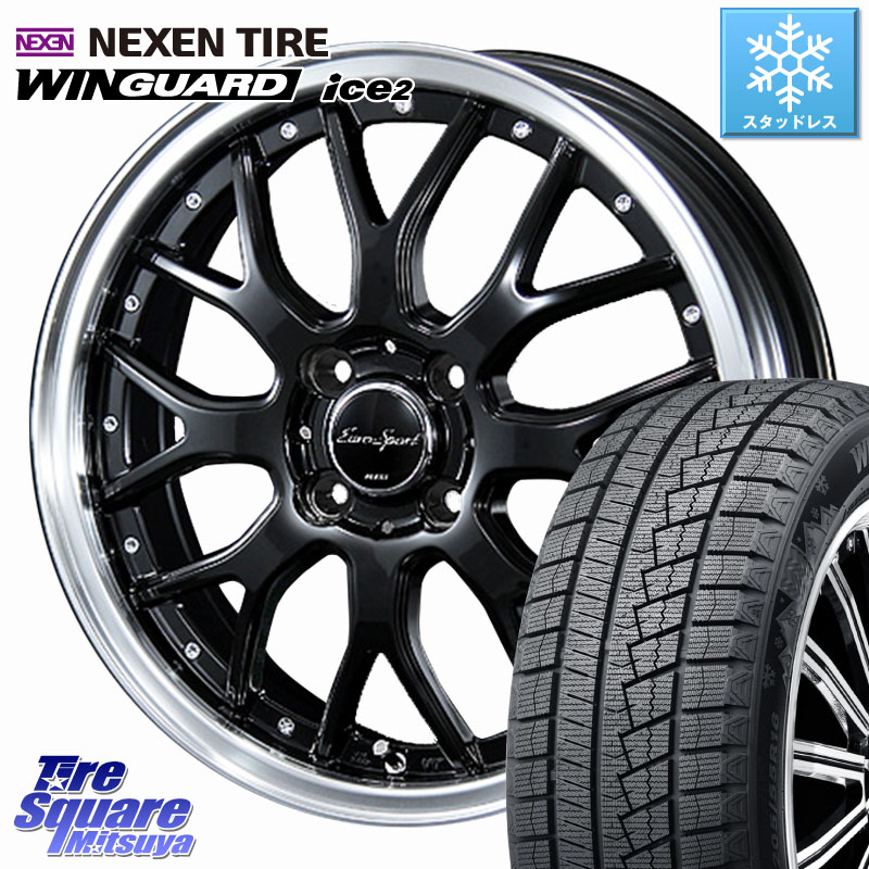 NEXEN WINGUARD ice2 2025年製 スタッドレス ミツヤ ネクセン ウィンガードアイス2 205/55R16 BLEST EuroSport Type815 ホイール 16インチ 16 X 6.0J +40 4穴 100 E13オーラ