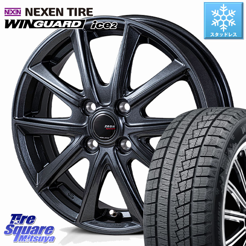 NEXEN WINGUARD ice2 2025年製 ネクセン ウィンガードアイス2 スタッドレスタイヤ 165/70R14Japan三陽 ZACK Sport-FT ホイール 14インチ 14X5.0J 38 4穴 100 アクア パッソ｜タイヤスクエアミツヤ