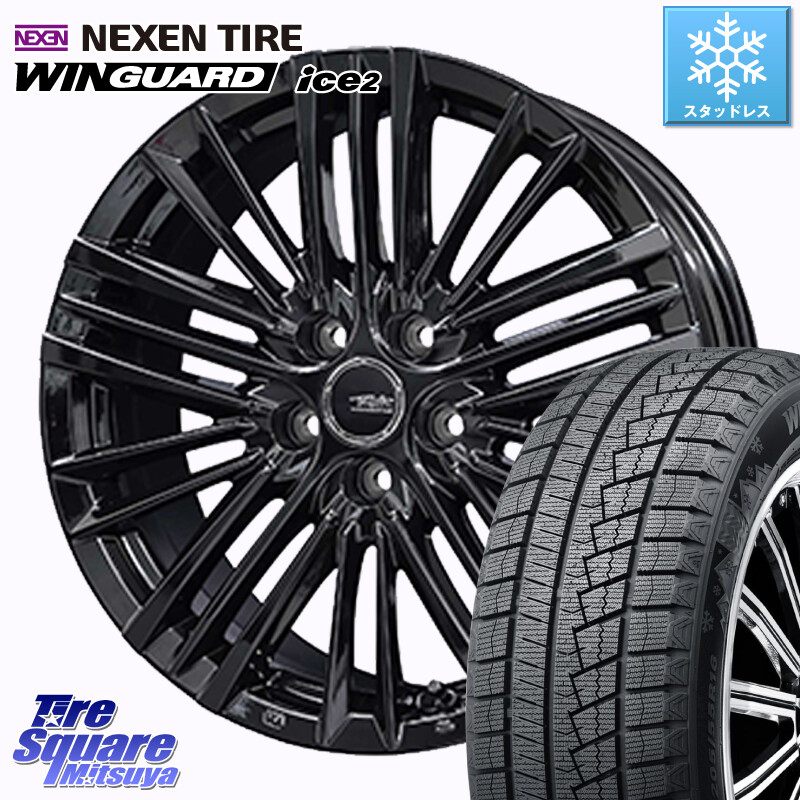 NEXEN WINGUARD ice2 2025年製 スタッドレス ミツヤ ネクセン ウィンガードアイス2 235/45R18KYOHO TAYLOR TL-1 テイラー パウダーコート・ブラック M14球面座ボルト専用 ホイール 18インチ 18X7.5J(M14B) 38 5穴 114.3 レクサスIS30系後期|タイヤスクエアミツヤ