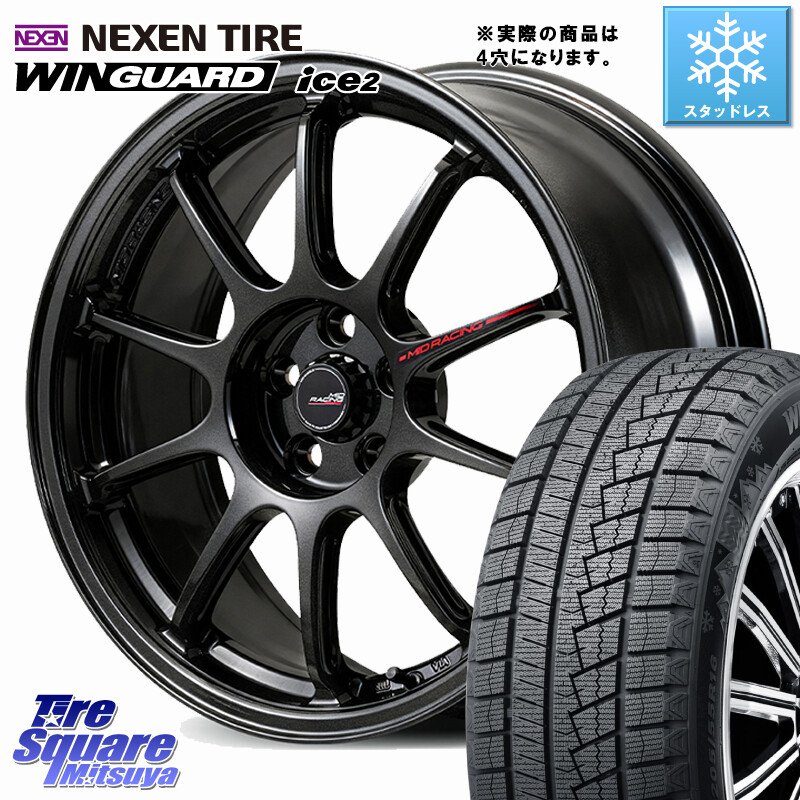 NEXEN WINGUARD ice2 2025年製 スタッドレス ミツヤ ネクセン ウィンガードアイス2 205/55R16MANARAY MID RACING R10 EVO ホイール 16インチ レーシング◇参考画像 16X7.0J 35 4穴 100 MAZDA2｜タイヤスクエアミツヤ