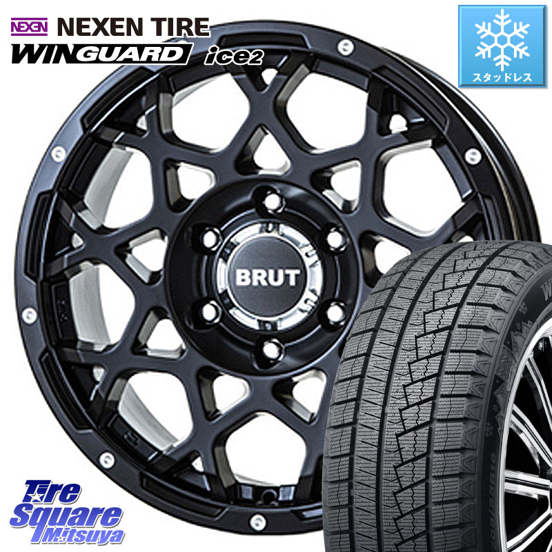 NEXEN WINGUARD ice2 2025年製 スタッドレス ミツヤ ネクセン ウィンガードアイス2 235/45R18 BRUT ブルート BR-55 BR55 ミルドサテンブラック ホイール 18インチ 18 X 8.0J +40 5穴 114.3 CY2アコード 70系カムリ