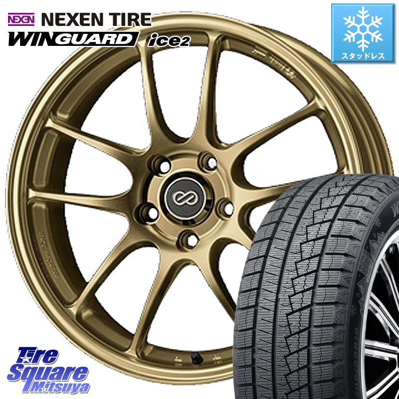 NEXEN WINGUARD ice2 2025年製 スタッドレス ミツヤ ネクセン ウィンガードアイス2 225/45R18 ENKEI エンケイ PerformanceLine PF01 ゴールド ホイール 18 X 7.0J +48 5穴 100