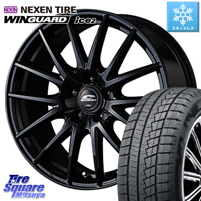 NEXEN WINGUARD ice2 2025年製 スタッドレス ミツヤ ネクセン ウィンガードアイス2 185/65R15MANARAY MID SCHNEIDER SQ27 ブラック ホイール 15インチ 15X6.0J 45 5穴 100 10系シエンタ プリウス・プリウスPHV|タイヤスクエアミツヤ