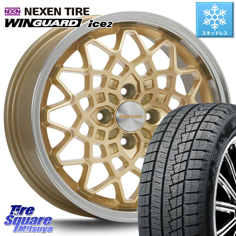 NEXEN WINGUARD ice2 2025年製 スタッドレス ミツヤ ネクセン ウィンガードアイス2 155/65R14 MLJ hyperion CALMA ハイペリオン カルマ 14 X 5.0J +45 4穴 100 N-BOX タント スペーシア ハイゼット アゲトラCustom車用※軽自動車専用ホイール※