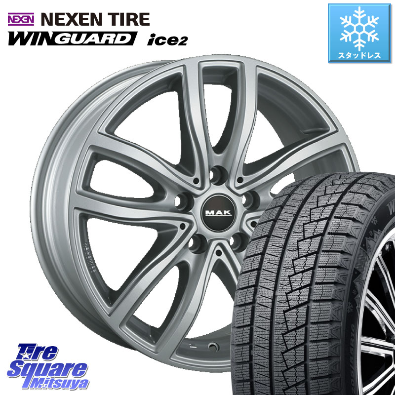 NEXEN WINGUARD ice2 2025年製 スタッドレス ミツヤ ネクセン ウィンガードアイス2 225/45R18阿部商会 MAK FAHR ホイール 18インチ 18X7.5J(BMW F45 F46) 51 5穴 112 BMW 2シリーズ F45 F46|タイヤスクエアミツヤ