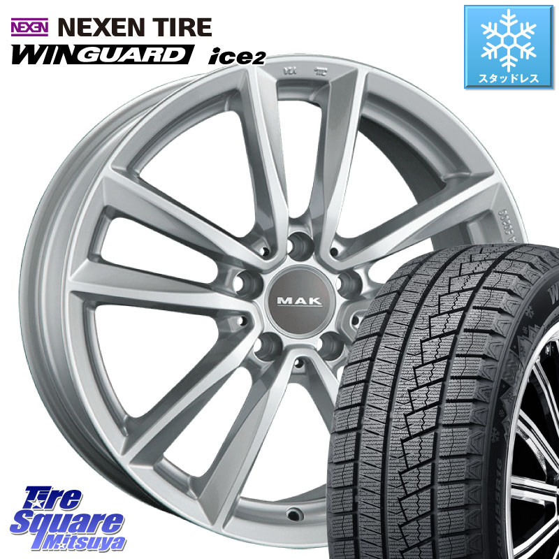 NEXEN WINGUARD ice2 2025年製 スタッドレス ミツヤ ネクセン ウィンガードアイス2 205/55R16 阿部商会 MAK BREMEN ホイール 16インチ 16 X 7.0J(MB W204) +43 5穴 112 メルセデスベンツ Cクラス（W204）