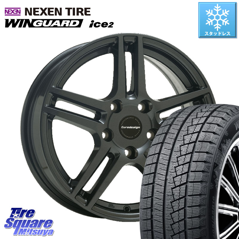 NEXEN WINGUARD ice2 2025年製 スタッドレス ミツヤ ネクセン ウィンガードアイス2 205/55R16 阿部商会 Eurodesign EIGER ホイール 16インチ 16 X 7.0J(MB W204) +48 5穴 112 メルセデスベンツ Cクラス（W204）