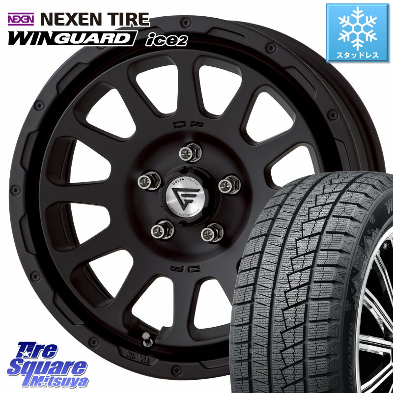 NEXEN WINGUARD ice2 2025年製 スタッドレス ミツヤ ネクセン ウィンガードアイス2 225/50R17 DELTA FORCE デルタフォース オーバル BK 17インチ 7J ホイール 17 X 7.0J +32 5穴 114.3 110,815円