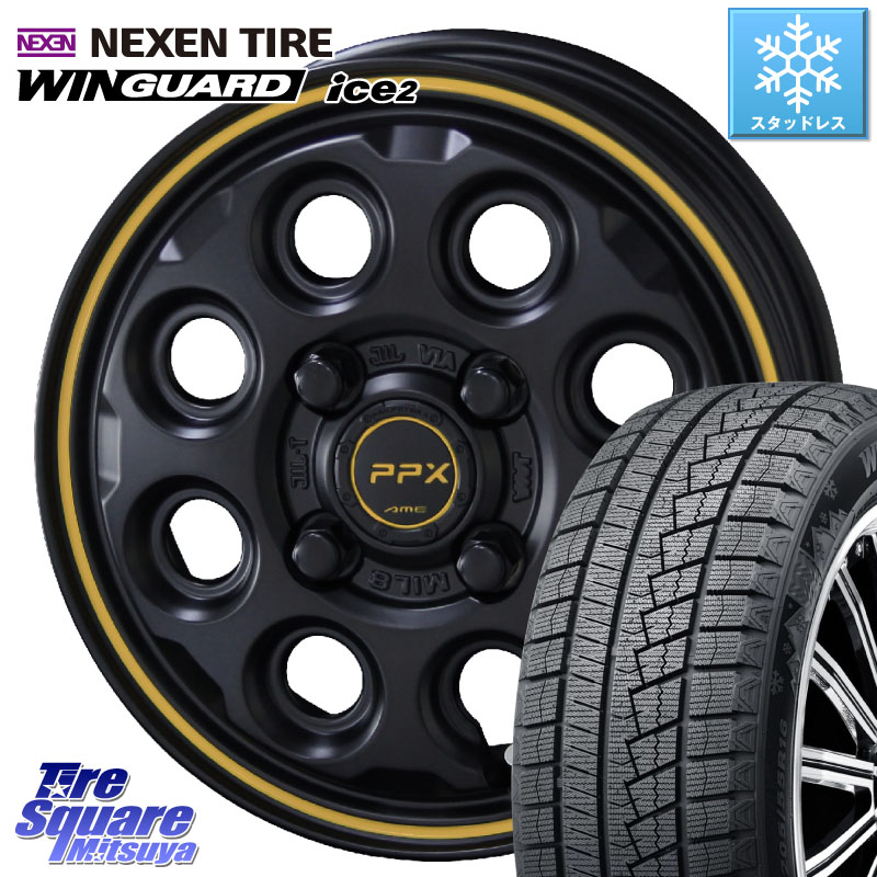 NEXEN WINGUARD ice2 2025年製 ネクセン ウィンガードアイス2 スタッドレスタイヤ 165/70R14 KYOHO PPX MIL:8 ホイール 4本 14インチ 14 X 4.5J +45 4穴 100 Mx27/37/47Sソリオ・デリカD2 ハスラー MAx6S系ソリオ 49,674円