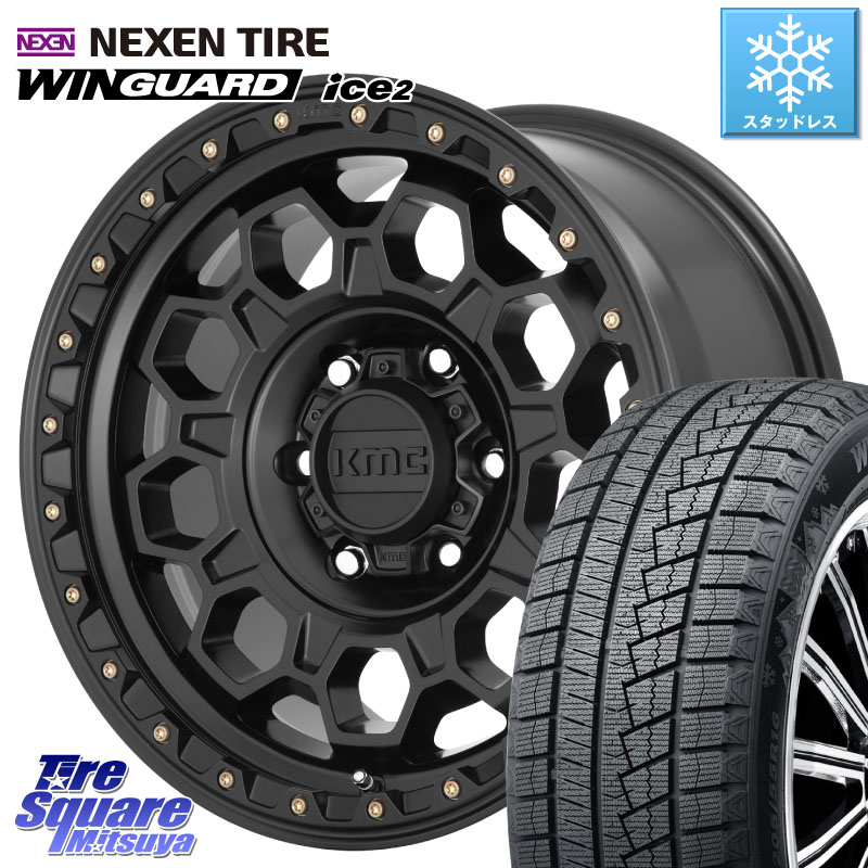 NEXEN WINGUARD ice2 2025年製 スタッドレス ミツヤ ネクセン ウィンガードアイス2 225/50R17 KMC KM545 Trek Black ホイール 17インチ 17 X 8.0J +35 5穴 114.3