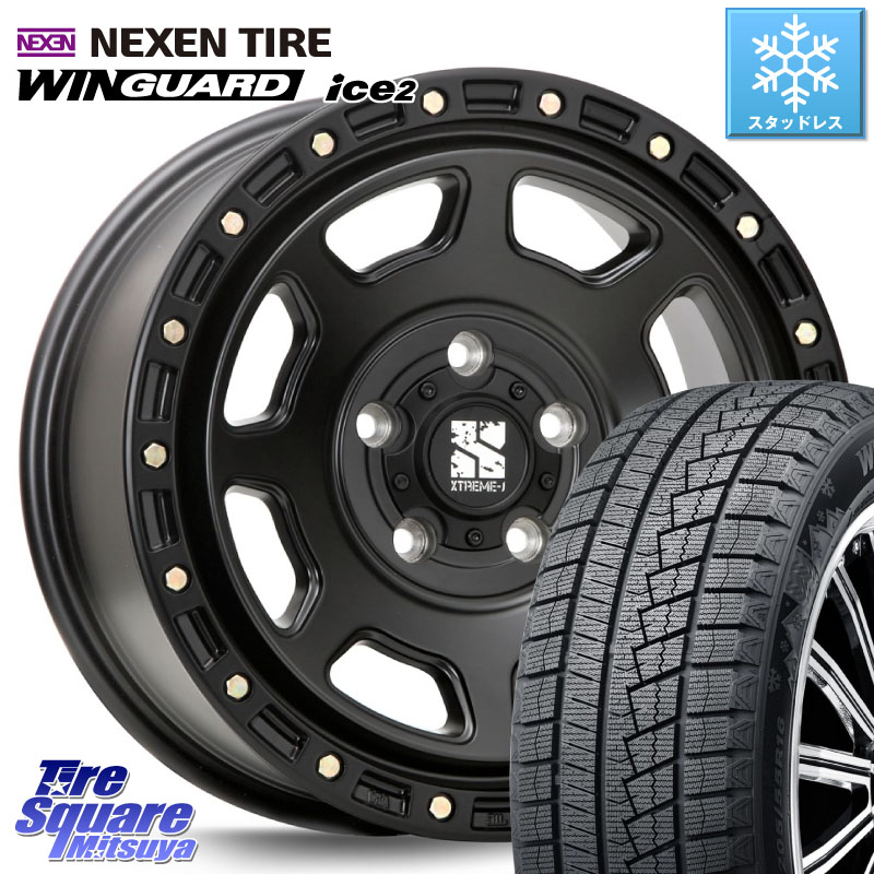 NEXEN WINGUARD ice2 2025年製 ネクセン ウィンガードアイス2 スタッドレスタイヤ 225/40R18MLJ XJ07 XTREME-J BK ホイール 18インチ 18X8.0J 40 5穴 114.3 シビック IS レクサス インサイト|タイヤスクエアミツヤ