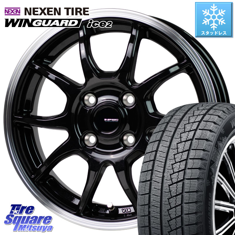NEXEN WINGUARD ice2 2025年製 スタッドレス ミツヤ ネクセン ウィンガードアイス2 185/65R15 HotStuff G-SPEED P06 P-06 ホイール 15インチ ジースピード 15 X 5.5J +43 4穴 100 アクアクロスオーバー FITクロスター