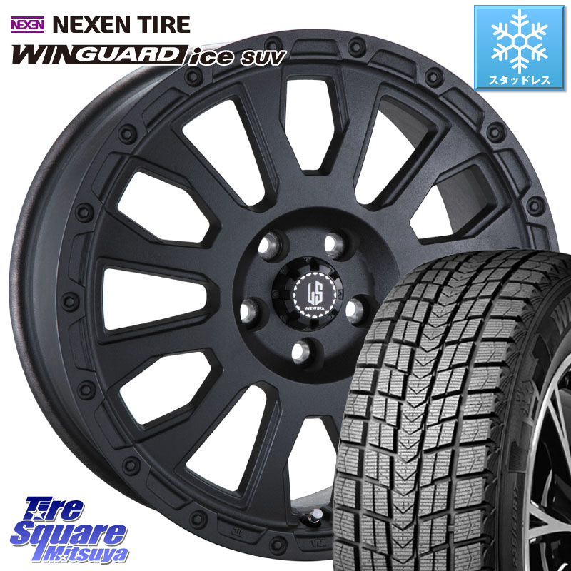 NEXEN WINGUARD ice SUV 2025年製 スタッドレス ミツヤ ネクセン ウィンガードアイスSUV 225/55R18 阿部商会 LA STRADA AVENTURA アヴェンチュラ BK 18インチ 18 X 7.0J(US) +40 5穴 110 クライスラー Jeep Cherokee チェロキー KL系