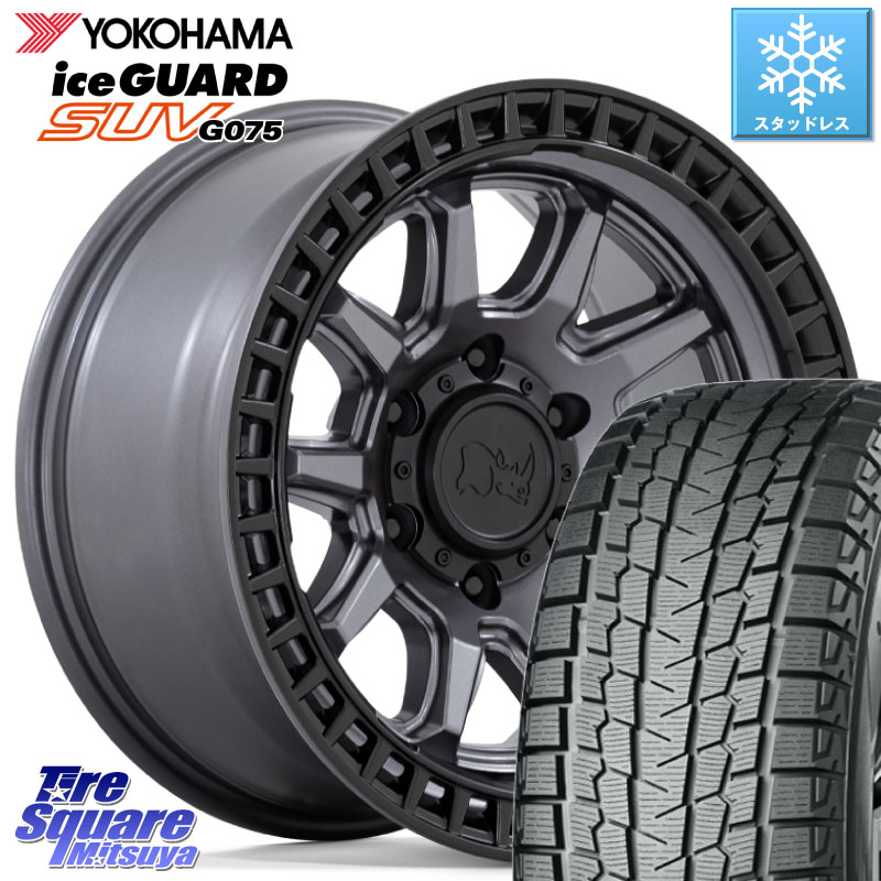YOKOHAMA R1581 iceGUARD SUV G075 アイスガード ヨコハマ スタッドレス ミツヤ 265/65R17 BLACK RHINO CALICO カリコ ガンメタ ホイール 17インチ ブラックライノ 17 X 8.5J +0 6穴 139.7