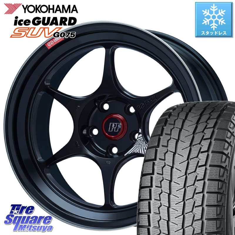 YOKOHAMA R3994 iceGUARD SUV G075 アイスガード ヨコハマ スタッドレス ミツヤ 225/60R18 ENKEI エンケイ PerformanceLine PF06 BK ホイール 18インチ 18 X 8.0J +45 5穴 114.3 50系RAV4 80系ハリアー T32エクストレイル CX-5 CX-8 BT5レガシィアウトバック
