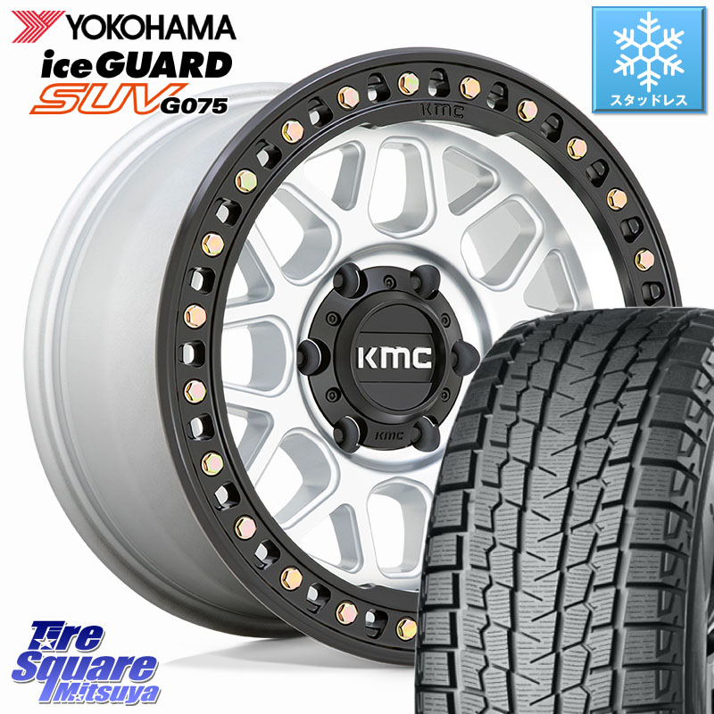 YOKOHAMA E5368 iceGUARD SUV G075 アイスガード ヨコハマ スタッドレス ミツヤ LT285/70R17 121/118Q 285/70R17KMC KM549 GRS ホイール 17インチ 17X8.5J 0 6穴 139.7 ランドクルーザー プラド カスタムサイズ｜タイヤスクエアミツヤ